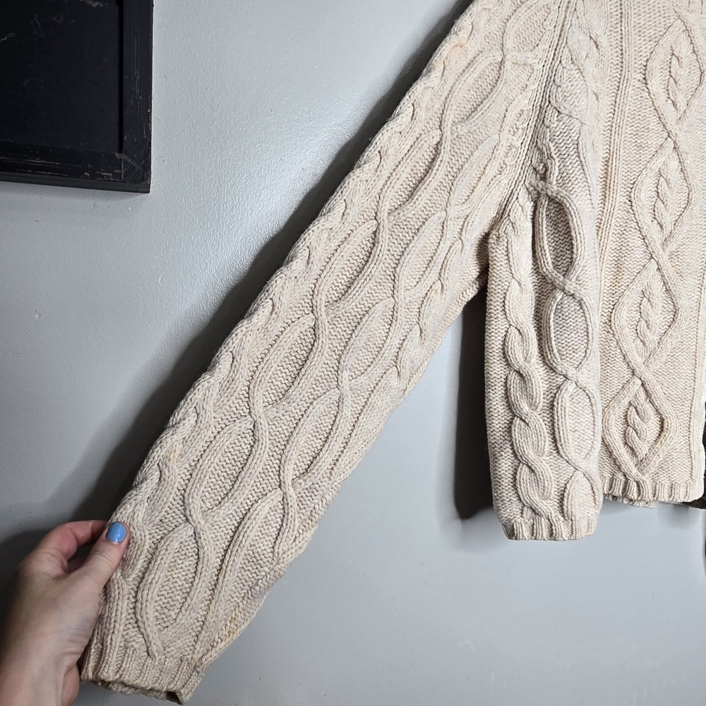 Valerie Stevens Sport 100% Lambswool Classic Grannycore Cozy Chunky Sweater L - Picture 3 of 15